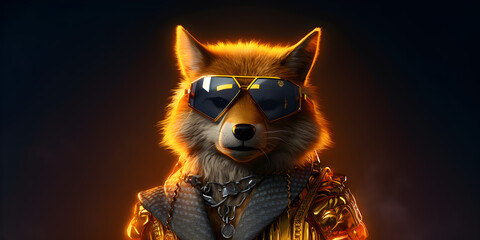 "Cyberfox Chronicles: The Futuristic Vagabond" | Background Design | AI Generated Artwork