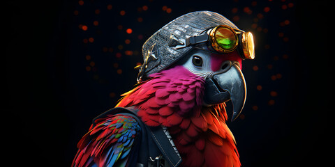 "ParroTech: Feathers and Circuits in Harmony" | Background Design | Generative AI Artwork