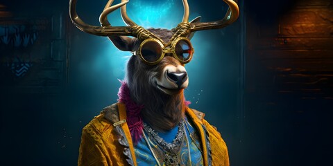 "Reinvent the North: Futuristic Antlers and Beats" | Background Design | AI Generated Artwork