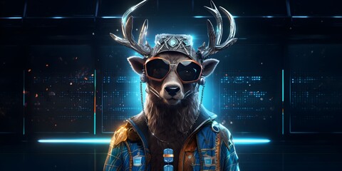 "Reinvent the North: Futuristic Antlers and Beats" | Background Design | AI Generated Artwork