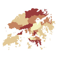 Fototapeta na wymiar Hong Kong map. Map of Hong Kong in administrative regions