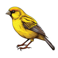 Obraz premium Hand Drawn Flat Color Canary Bird Illustration