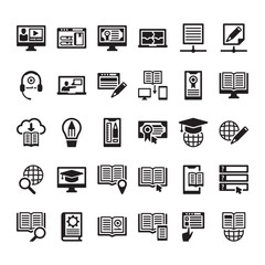 Online Education Icon Set sign symbol