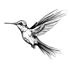 Obraz premium Hand Drawn Sketch Hummingbird Illustration