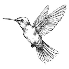 Obraz premium Hand Drawn Sketch Hummingbird Illustration
