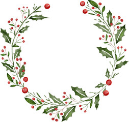 Watercolor Christmas Wreath