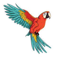 Obraz premium Hand Drawn Flat Color Parrot Illustration