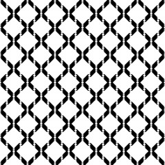 Repeated black diagonal lines on white background. Grid wallpaper. Seamless surface pattern design with stripes ornament. Grill motif. Digital paper for textile print, web designing, page fills.