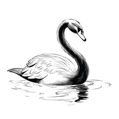 Hand Drawn Sketch Swan Illustration