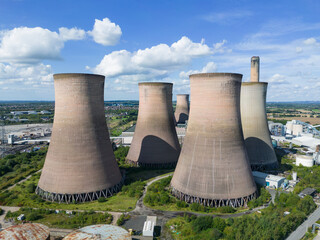 Liverpool, Merseyside, UK, September 13, 2023; aerial view of the abandoned disused former...