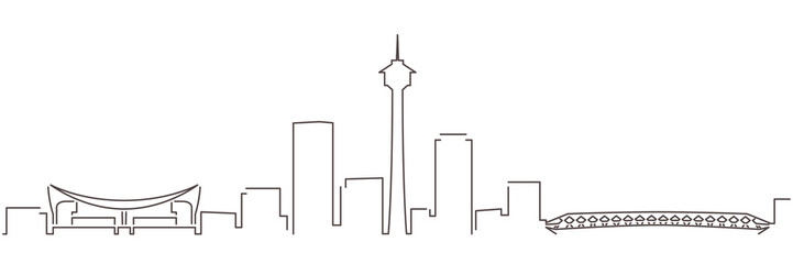 Calgary Dark Line Simple Minimalist Skyline With White Background