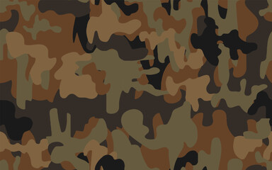 Fototapeta premium Full seamless camouflage texture skin pattern vector for military textile. Usable for Jacket Pants Shirt and Shorts. Army camo masking design for hunting fabric print and wallpaper. 