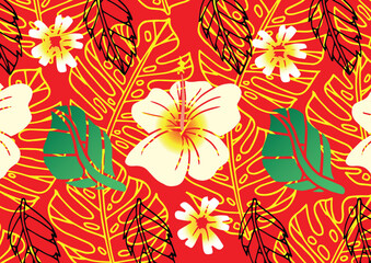 Vector hand drawn colorful flower illustration.