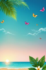 Fototapeta na wymiar Tropical summer themed background/wallpaper