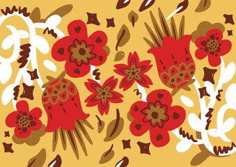 Vector hand drawn doodle flower illustration.