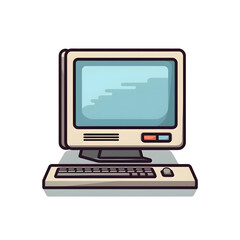 Computer in transparent background, Icon