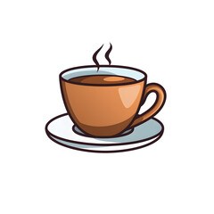 Obraz premium Coffee cup in transparent background, Icon