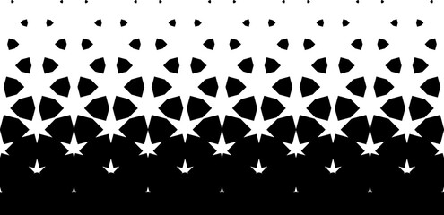 Pattern based on traditional Islamic ornament. Disappearing effect. Short fade out . Black and white. 11 figures in height