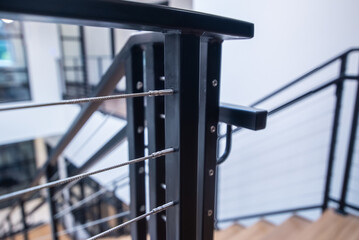 indoor stair and railing details close up