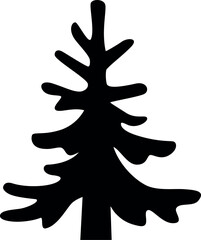 Spruce, coniferous evergreen tree - vector silhouette picture for logo or pictogram. Christmas tree, stylized image of a plant for an icon or sign.