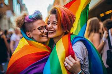 LGBTQ in the event planning industry concept , rights embrace diversity - obrazy, fototapety, plakaty
