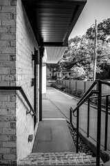 modern railing ans stair at new finished building