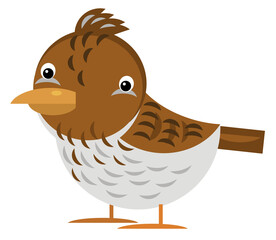 Cartoon animal bird lark skylark on white background illustration