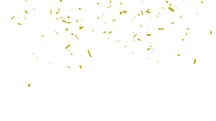 Golden confetti falling down, party popper PNG. Create birthday and party decoration concept.  Transparent background