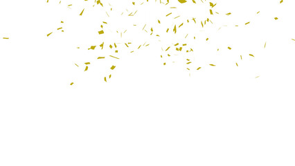 Golden confetti falling down, party popper PNG. Create birthday and party decoration concept.  Transparent background