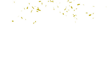 Golden confetti falling down, party popper PNG. Create birthday and party decoration concept.  Transparent background