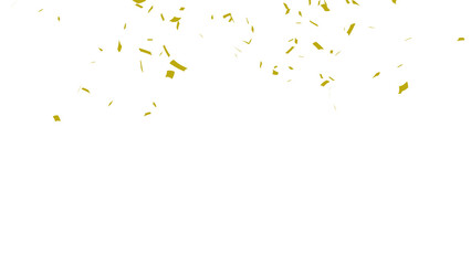 Golden confetti falling down, party popper PNG. Create birthday and party decoration concept.  Transparent background