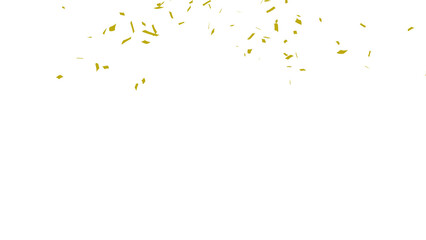 Golden confetti falling down, party popper PNG. Create birthday and party decoration concept.  Transparent background