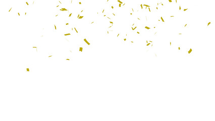 Golden confetti falling down, party popper PNG. Create birthday and party decoration concept.  Transparent background