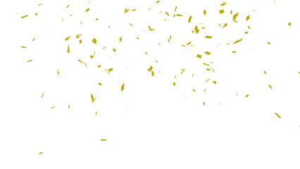 Golden confetti falling down, party popper PNG. Create birthday and party decoration concept.  Transparent background