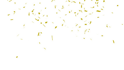 Golden confetti falling down, party popper PNG. Create birthday and party decoration concept.  Transparent background