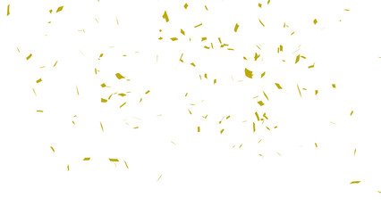 Golden confetti falling down, party popper PNG. Create birthday and party decoration concept.  Transparent background
