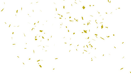 Golden confetti falling down, party popper PNG. Create birthday and party decoration concept.  Transparent background