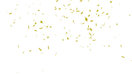 Golden confetti falling down, party popper PNG. Create birthday and party decoration concept.  Transparent background