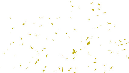 Golden confetti falling down, party popper PNG. Create birthday and party decoration concept.  Transparent background