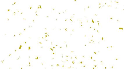 Golden confetti falling down, party popper PNG. Create birthday and party decoration concept.  Transparent background - obrazy, fototapety, plakaty