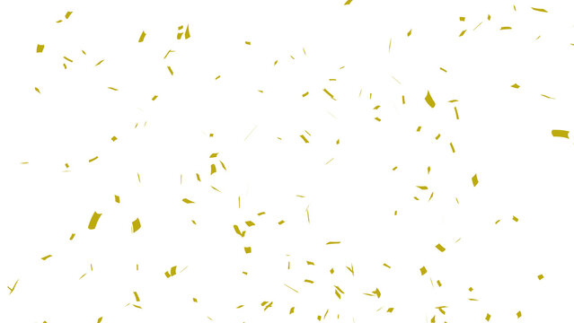 Golden confetti falling down, party popper PNG. Create birthday and party decoration concept.  Transparent background