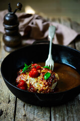 Chicken breast with sun dried tomato sauce