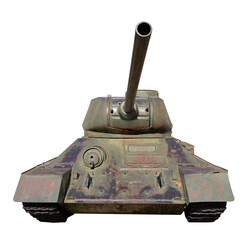 World War II tank on isolated background.