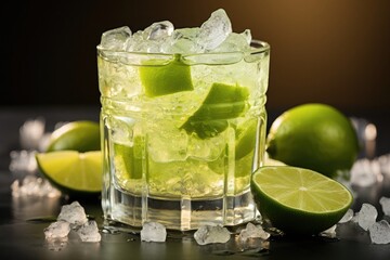 close-up of a caipirinha cocktail