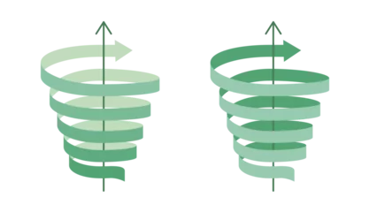 Gordijnen Set of arrow ribbons ascending in a spiral © 9bdesign