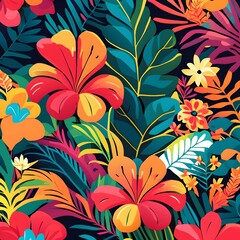 Colorful seamless floral pattern