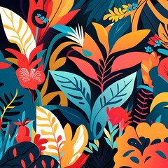 Colorful seamless floral pattern