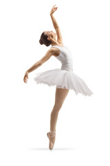Full length profile shot of a ballerina dancing