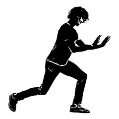 Man pushing illustration