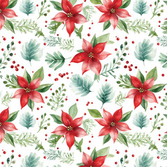 Endless Seamless background with flowers, Christmas